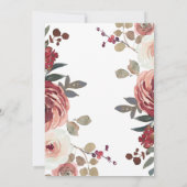 赤いブッシュの花のウエディングシャワーの招待状 招待状 (裏面)