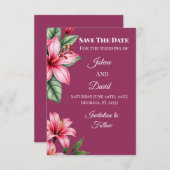 赤いブッシュの花 セーブザデート (正面/裏面)