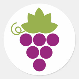 赤いブドウの果物ステッカー ラウンドシール