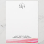 赤いブドウ園のワイナリーのモダンな水彩画レターヘッド レターヘッド (正面)