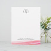 赤いブドウ園のワイナリーのモダンな水彩画レターヘッド レターヘッド (スタンド正面)