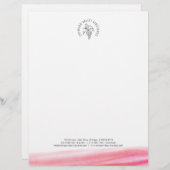 赤いブドウ園のワイナリーのモダンな水彩画レターヘッド レターヘッド (正面/裏面)