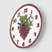 赤いブドウ ラージ壁時計 (傾斜)
