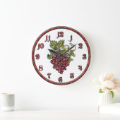 赤いブドウ ラージ壁時計 (ホーム)