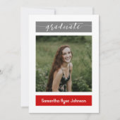 赤いブモダンロック3-フォト卒業 招待状 (正面)