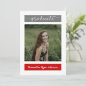 赤いブモダンロック3-フォト卒業 招待状 (スタンド正面)