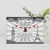 赤いブライダルシャワー招待状との黒 招待状 (スタンド正面)