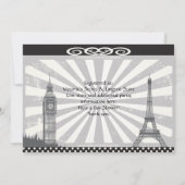 赤いブライダルシャワー招待状との黒 招待状 (裏面)