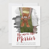 赤いブラシで妊娠メリー写真を塗る シーズンカード (正面)