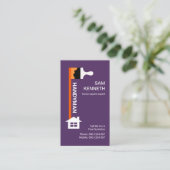 赤いブラシのハン絵を描ドイマンの家の修理を滴らせる 名刺 (スタンド正面)