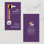 赤いブラシのハン絵を描ドイマンの家の修理を滴らせる 名刺 (正面/裏面)