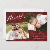 赤いブラシ付き格子縞3枚の写真 シーズンカード (正面)