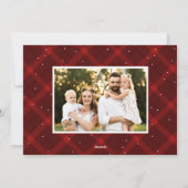 赤いブラシ付き格子縞3枚の写真 シーズンカード (裏面)