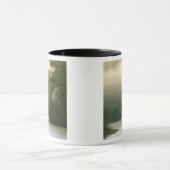 赤いブラフから見た霧の中の日の出 マグカップ (中央)