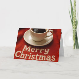 赤いブランケットの上のクリスマスのコーヒー シーズンカード
