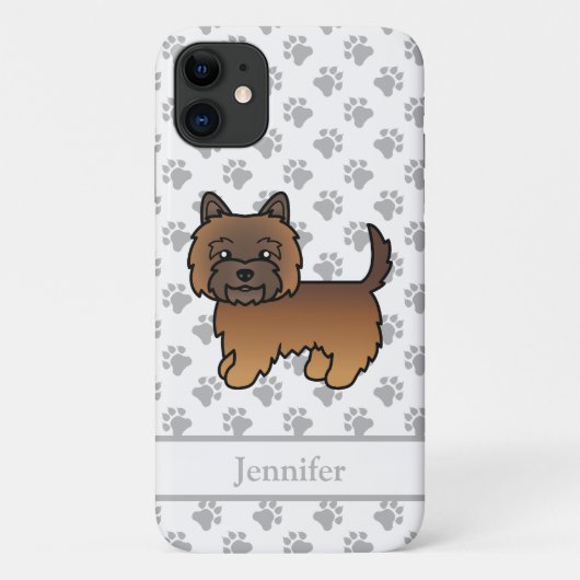 赤いブリンドルのケアン・テリア かわいいキャラクター犬と名前 Case-Mate iPhoneケース (裏面)