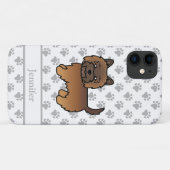 赤いブリンドルのケアン・テリア かわいいキャラクター犬と名前 Case-Mate iPhoneケース (裏面(横))