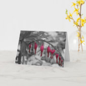 赤いブリードハートカード カード (黄色い花)