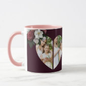 赤いブルゴーニュのハート形の贈り物を母の日に  マグカップ (左)