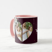 赤いブルゴーニュのハート形の贈り物を母の日に  マグカップ (正面左)