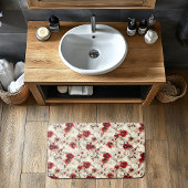赤いブルゴーニュのピンクの花芽パターン バスマット