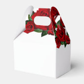 赤いブルゴーニュの花ブライダルシャワーお気に入りボックス フェイバーボックス (裏面サイド)