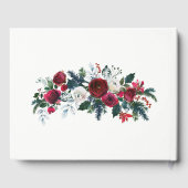 赤いブルゴーニュフローラ冬の結婚式のゲストブック ゲストブック (裏面)