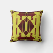 赤いブルゴーニュ黄色の対称地中海の外観 クッション (裏面)