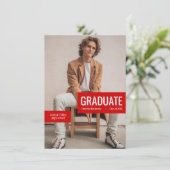 赤いブロックの大写真招待状 招待状 (スタンド正面)