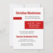 赤いブロックの大写真招待状 招待状 (裏面)