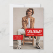 赤いブロックの大写真招待状 招待状 (正面)