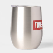 赤いブロックの茎のないワインのタンブラーを切る (右面)