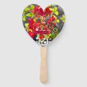 赤いブーゲンビリアまたは紙の花、赤い熱帯産 ハンドファン (正面)