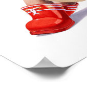 赤いブーツの子猫の保育園プリント ポスター (角)