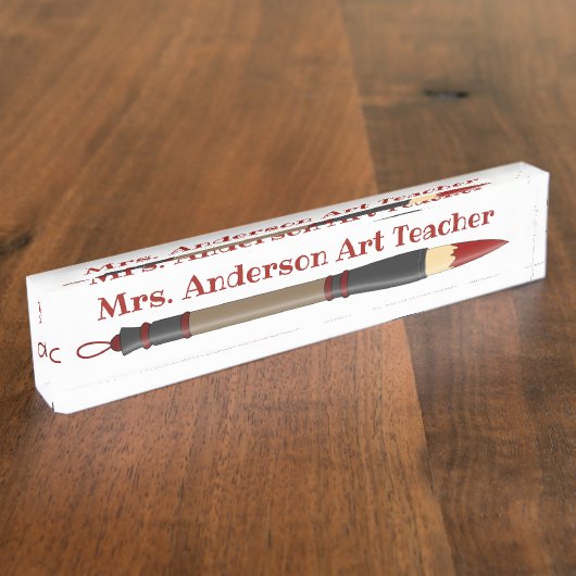 赤いブ日本のラシのデスク名のパーソナライズプレート デスクネームプレート (側面)