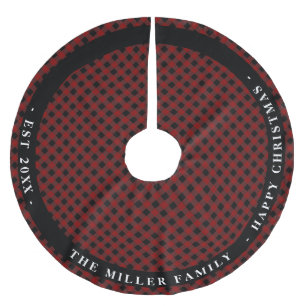 赤いプパーソナライズされたレイド田モノグラムの舎 ブラッシュドポリエステルツリースカート