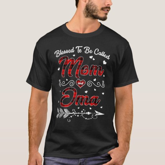 赤いプラ賛美イドと呼ばれるMom And Oma Tee Tシャツ (正面)