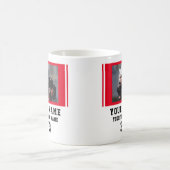 赤いプレイヤー名番号チームフォト コーヒーマグカップ (中央)