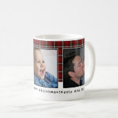 赤いプレパーソナライズされたイドクリスマス3写真 コーヒーマグカップ (正面右)