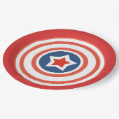 赤いプレート（白い円の線と中心の星） ペーパープレート (アングル)