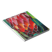 赤いプロテアの花のオリジナル水彩画 ノートパッド (アングル)