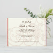 赤いプロテアハミングバード – 日付を保存 招待状 (スタンド正面)