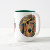 赤いプードルの芸術 ツートーンマグカップ (正面右)