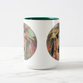 赤いプードルの芸術 ツートーンマグカップ (中央)