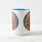 赤いプードルの芸術 ツートーンマグカップ (中央)