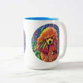 赤いプードルの芸術 ツートーンマグカップ (正面右)