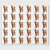 赤いプードル ラッピングペーパー (フラット)