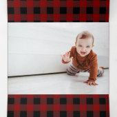 赤いプ素朴レイドとクラフトの写真 三つ折りクリスマスカード (内部中)