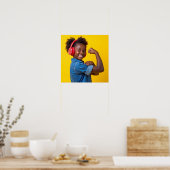 赤いヘッドフォンを持つ笑顔の子ども自閉症ニューロダイブ ポスター (キッチン)