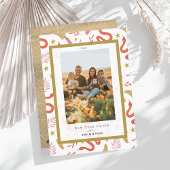 赤いヘビとキノコ2写真中国の新年 シーズンカード